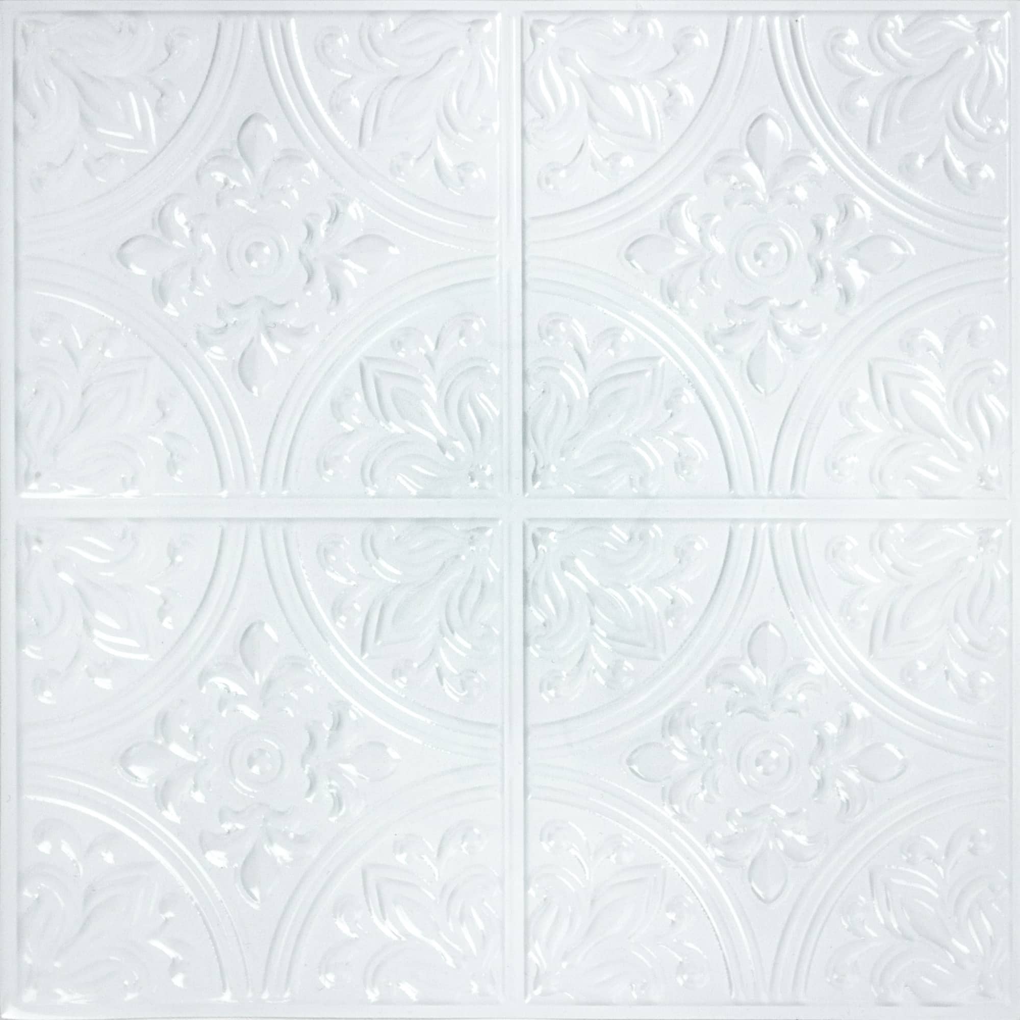 RoomMates Bright White Tin Tile Peel & Stick Backsplash